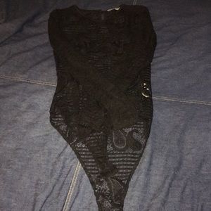 Laced black bodysuit